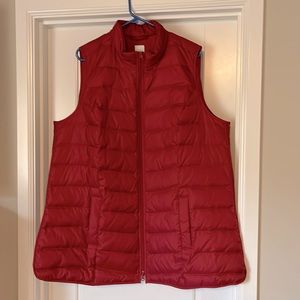J.Jill Red Puffer Vest